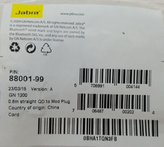 Jabra GN1200 Smart Cord Straight 0.8m Cable 88001-99 RJ Plug