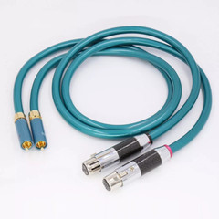 Pair OCC Copper Conductor Cord XLR to RCA HiFi Audio Extension Interconnect Wire