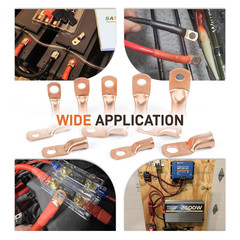 8Pcs 4/0 Awg – 3/8″ (M10) Sanuke Wire Lugs Ring Terminal Connectors Ends Heavy D