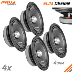 4x PRV Audio 6.5″ Midrange Bullet Shallow Car Speaker 4 Ohm 6MR250B-4 SLIM 1000W