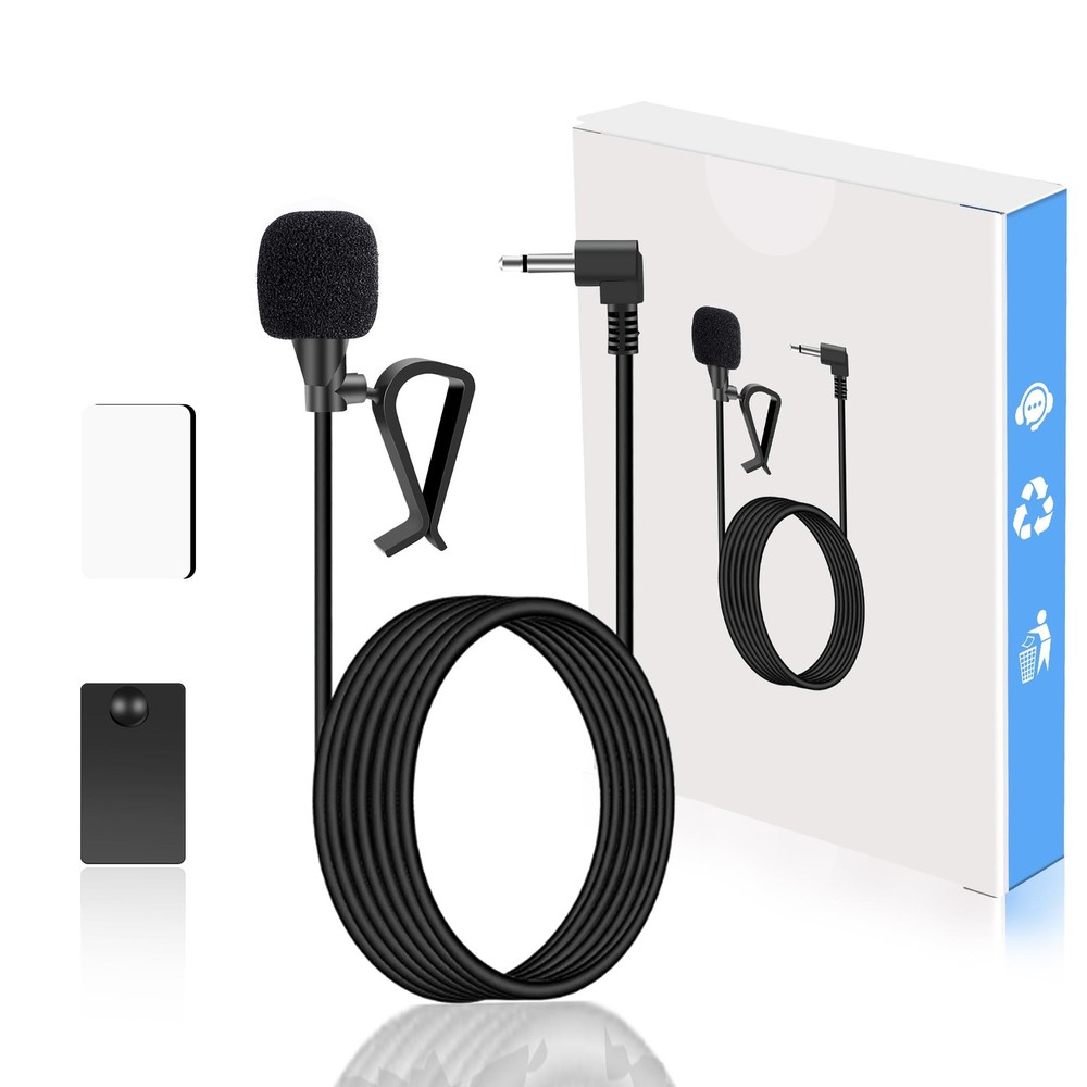 Car Stereo Microphone 3.5mm Universal External HandsFree Mic Compatible with…