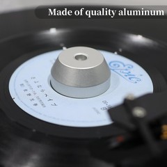 Silver 45 Record Adapter 7 Inch Vinyl Insert Player Turntable Solid Aluminum