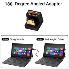 U Shape Mini HDMI to HDMI Adapter Replacement 8K Mini HDMI Male to 180° aa