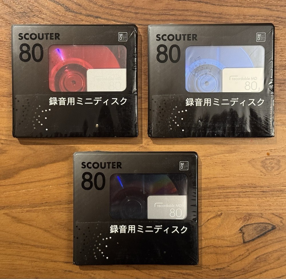 Rare Set of 3 Scouter Recordable MiniDiscs (Black/Blue/Red)