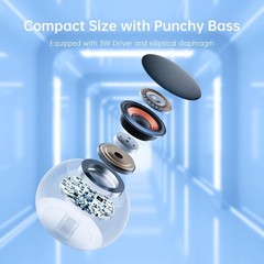 Small Speaker, Portable Bluetooth Speaker with Loud Stereo Sound and Robust Bass