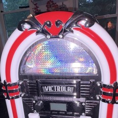 Victrola Lighted Jukebox Style CD Player with FM Radio, Red/White/Black