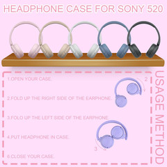 Headphone Case for JBL Tune 510BT 520BT, Hard Portable Headphone Carrying Case,