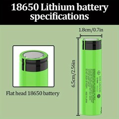 1~16 Pack 3.7V Rechargeable Button top Batteries (3500mAh) 18650 Battery