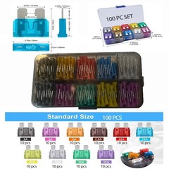 50- 300Pcs Car Fuse Assortment Kit Mini Blade & Standard Automotive Fuses Set