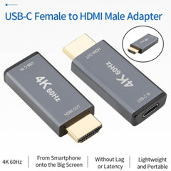 USB-C Female to HDMI Male Adapter Gold Plated 4K 60Hz Converter Connector USA