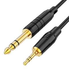 3.5mm 1/8 Male to 6.35mm 1/4″Male TRS Stereo Audio Cable for Speaker Guitar Cord