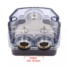 2 Way Blue Distribution Block 0-4 AWG In, 4-8 AWG Out Car Audio Amp Power or …