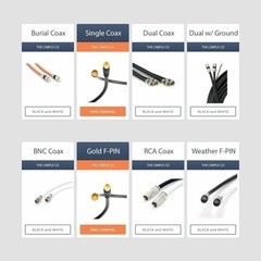 Quality Coaxial Cable 50 FT – BLACK – Triple Shielded w Gold Plated Connectors