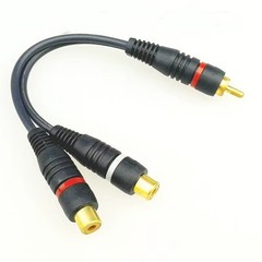 RCA 1 Female to 2 Male RCA 1 Male to 2 Female Audio Y-Converter Splitter Adapter