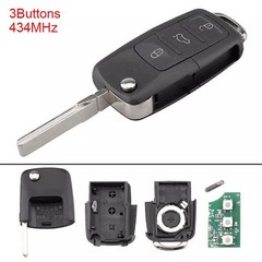 GENUINE VW SKODA SEAT KEY FOB 3 BUTTON REMOTE CONTROL 1J0959753DA 434MHz-