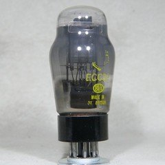 Mullard ECC32 Bottom D-Getter Smoke Glass Black Base Made in England