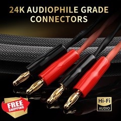 YYTCG Speaker Cable 6.56ft/2m OFC Banana Plugs