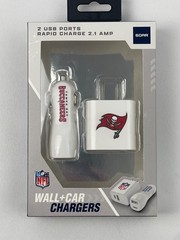SOAR NFL Tampa Bay Buccaneers Bluetooth Wall and Car Chargers 2pk USB ports $25