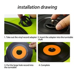 Black 7 Inch 45 RPM ABS Vinyl Record CentreHole Adapter Turntables Player