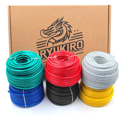 14 Gauge 6 Color AWG Wire Combo (50 Ft Red Black Blue Yellow Green White) CCA Co