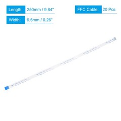 FFC Ribbon Flat Flexible Cable 12 Pin 0.5mm 250mm (B Type) for LCD Laptop, 20pcs