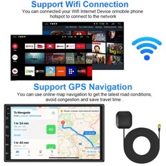 7″ Android 13 4+64GB Car Stereo Radio Carplay GPS Navi WIFI Double 2 Din +Camera