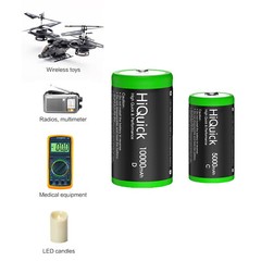 HiQuick C/ D Cell Rechargeable Batteries Pack 1.2V NiMH / Battery Charger LOT
