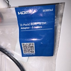 Cable Matters HDMI to DVI Adapter 2-Pack, 5 Inch Black Portable Model 303003×2