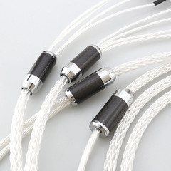 Pair Silver Plated HiFi Audio Bi-wire Speaker Cable Banana Plug Loudspeaker Cord