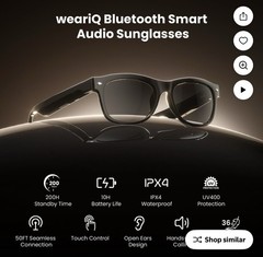 Wear IQ Smart Glasses Wireless Phone & Music Play Touch Control UV400
