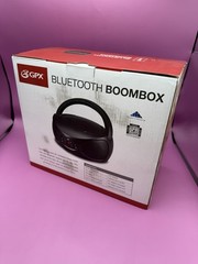GPX Portable Bluetooth Boombox CD Player with AM FM Radio AC or Battery Power