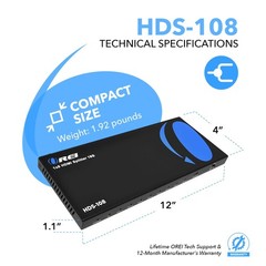 Orei Ultrahd 1 In 8 Out Splitter 4K60Hz 444 – 2.0 And Hdcp 2.2 Compliant 3D