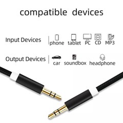 Auxiliary AUX 3.5mm Male to Male Stereo PC Car Phone Audio Cable Cord Plug 1M