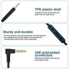 2-Pack Replacement Audio Cable w/Mic For BOSE QuietComfort 25 QC25 Headphones