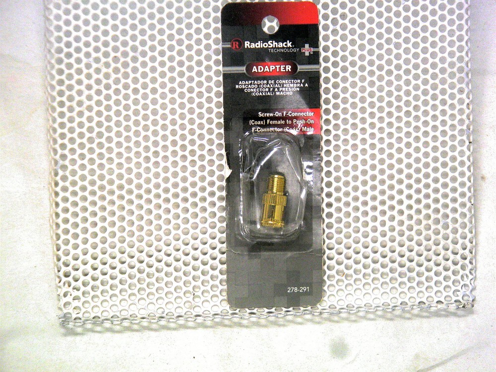 RadioShack Adapter Screw-On F-Connector Female/Push On F-Connector Male 278-291