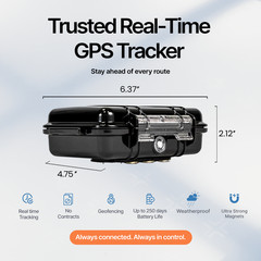 140-Day GPS Tracking Device for Vehicles with Magnetic Case & Extended Battery