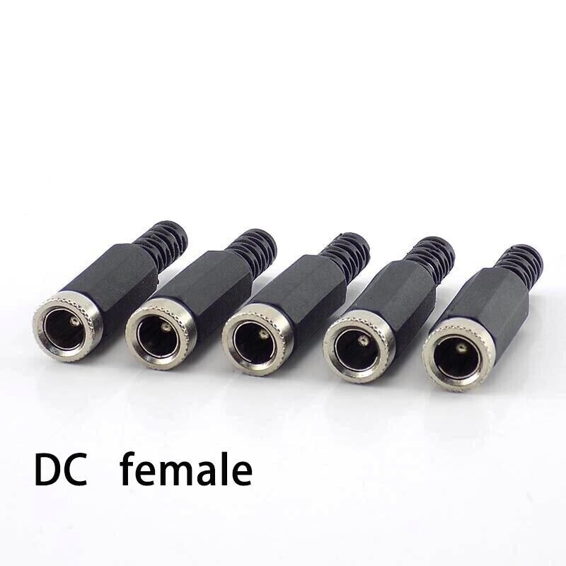 100/10Pcs 2.1*5.5mm DC Power Plug Jack Adapter DC Power Connector Male & Female