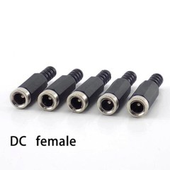 100/10Pcs 2.1*5.5mm DC Power Plug Jack Adapter DC Power Connector Male & Female