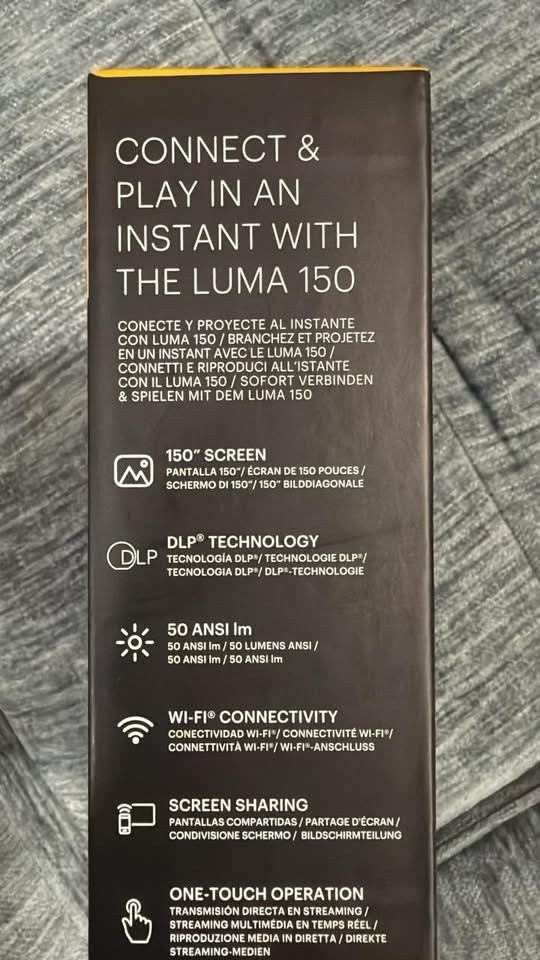 Kodak Luma 150 Portable Wireless DLP Projector 60 ANSI 854×480 HDMI Wi-Fi 4K