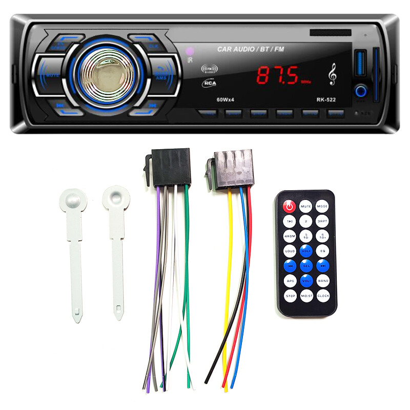 Single 1 Din Car Stereo MP3 Player Bluetooth In-Dash FM Radio Head Unit AUX/USB
