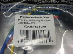 Comprehensive HR Pro Series VGA 15-pin Male to 5-BNC Female – VGA15P-5BJ-2HR NEW