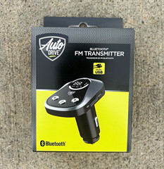 Auto Drive Bluetooth FM Transmitter, Dual USB Charging, AUX Input, Black