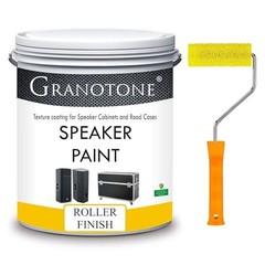 Black Speaker Paint 1 Quart & 4″ Textured Roller Set – Water-Based Cabinet Coati