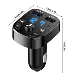 Bluetooth 5.0 Car Wireless FM Transmitter Adapter 2USB PD Charger AUX Hands-Free
