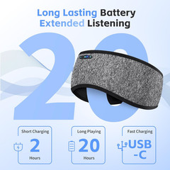 Sleep Headphones Bluetooth 6.0 Headband, 3-IN-1 Sleeping Headband Headphones for