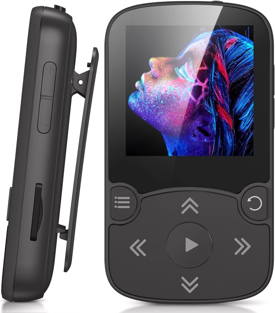 AGPTEK A65X 64GB HiFi Sound Bluetooth MP3 Player Clip Music Voice Recorder FM BK