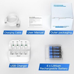 Hixon Lithium AAA Batteries 1.5V AAA Rechargeable Li-Ion Batteries 1100mWh Lot