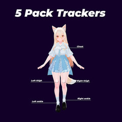 SlimeVR Compatible Full-Body Trackers 5-Pack | VRChat SteamVR FBT Kit Budget Fri