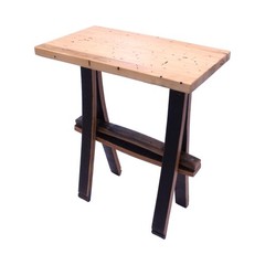 AmishToyBox.com Rustic Plant Stand or End Table with Wormy Maple Top and…