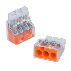 3-Port Reusable Wire Connectors, 50PCS, 0.5–4.0mm Compatibility, Push-in